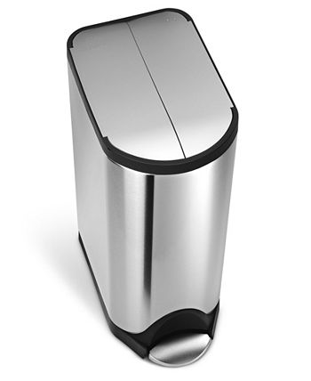 simplehuman - Brushed Stainless Steel Butterfly Step Trash Can, 30 Liter Fingerprint Proof