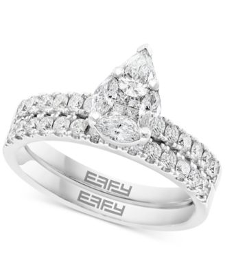 EFFY Collection - Diamond Teardrop Cluster Bridal Set (1-1/20 ct. t.w.) in 14k White Gold