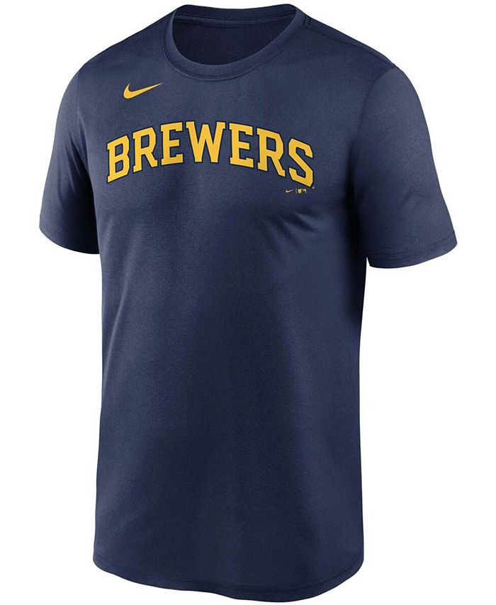 Nike Men's Navy Milwaukee Brewers Wordmark Legend T-shirt - Macy's