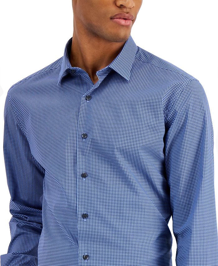 Alfani Men's Slim Fit Houndstooth Dress Shirt, Created for Macy's