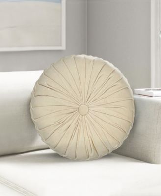 Button Tufted Velvet Decorative Pillow, 16" Round
