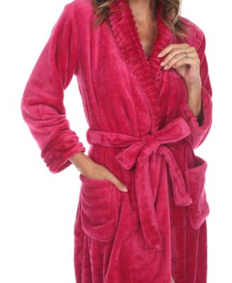 Women's Long Cozy Loungewear Belted Robe 