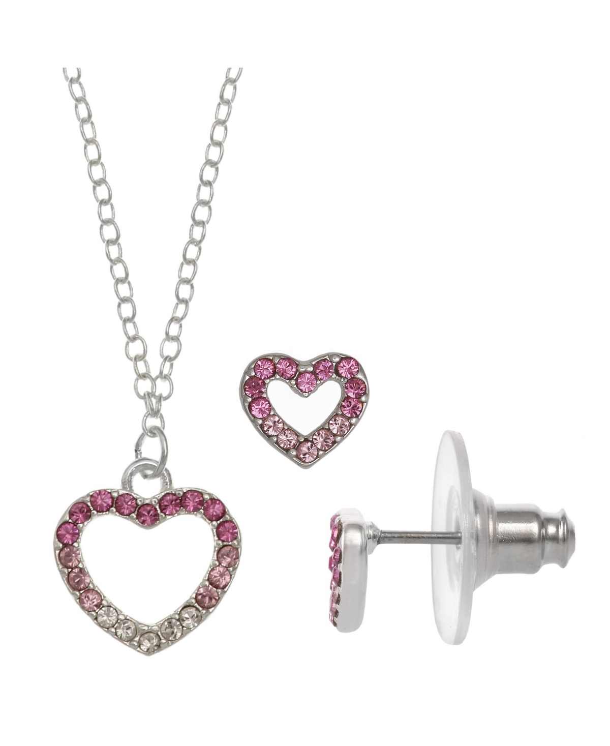 Fao Schwarz Women's Crystal Pendant Necklace and Earrings Set, 2 Piece