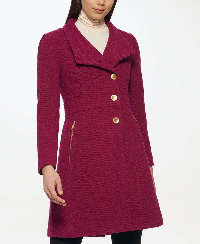 GUESS Women's Asymmetrical Button Front Walker Coat & Reviews Coats