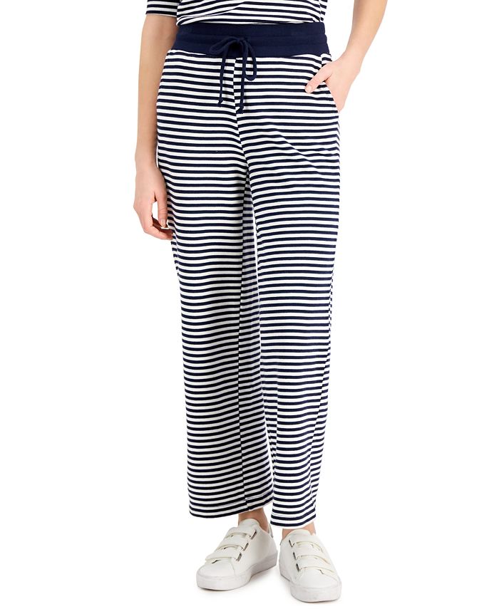 Style & Co Petite Cropped Wide-Leg Sweatpants, Created for Macy's - Macy's