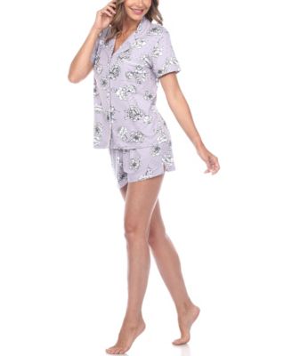 Women's Short Sleeve Floral Pajama Set, 2-Piece
