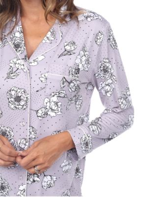 Women's Long Sleeve Floral Pajama Set, 2-Piece