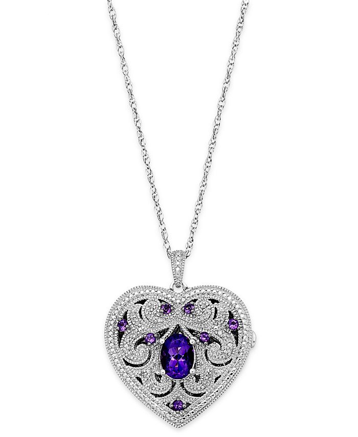 Macy s Amethyst 1 ct. t.w. and Diamond 1 10 ct. t.w. Heart