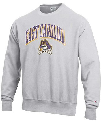 Men's Champion Gray ECU Pirates Football Jersey Long Sleeve T-Shirt