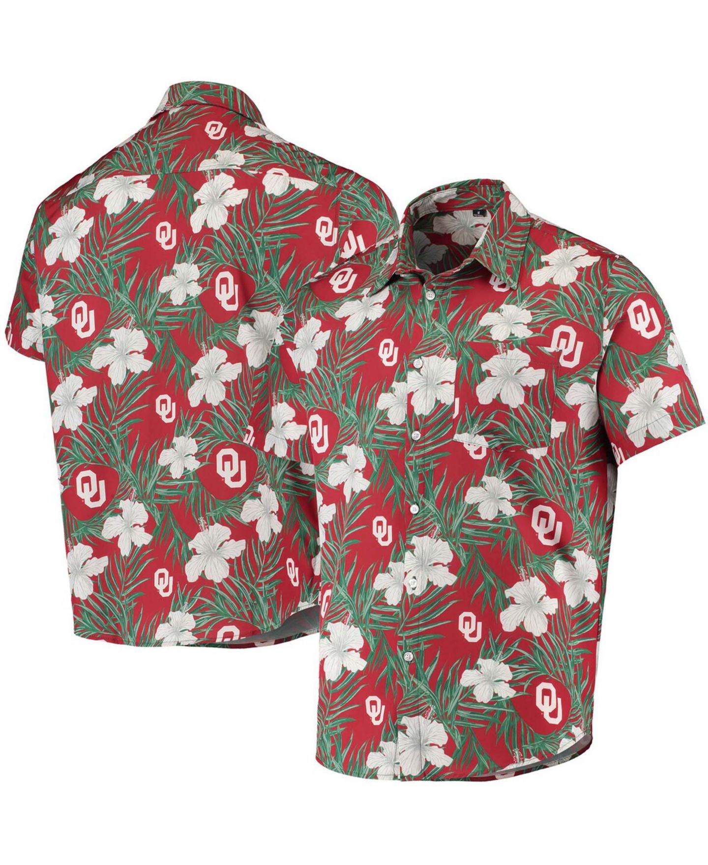 Мужская рубашка FOCO Crimson Oklahoma Sooners Floral Button-Up — фото 1