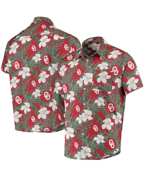 Мужская рубашка FOCO Crimson Oklahoma Sooners Floral Button-Up