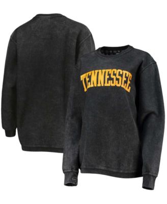 Women's Black Tennessee Volunteers Comfy Cord Vintage-Like Wash Basic Arch Pullover Sweatshirt