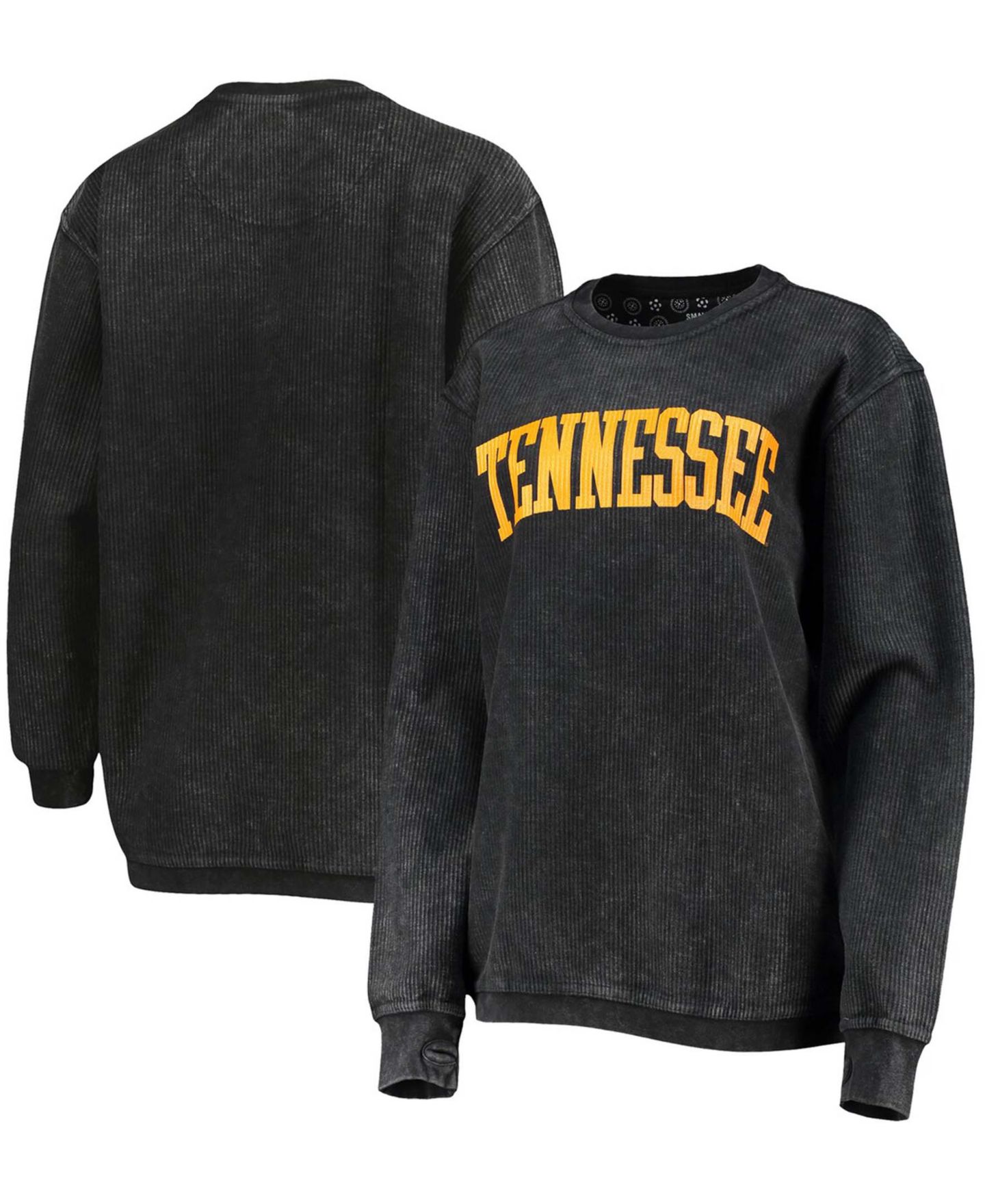 Женская толстовка Pressbox Black Tennessee Volunteers Comfy Cord Vintage-Like Wash Basic Arch Pullover — фото 1