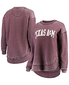 Women's Maroon Texas A M Aggies Vintage-Like Wash Pullover Sweatshirt