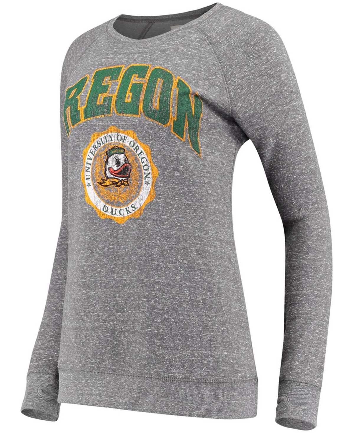 Women'sOregon Ducks Edith Vintage-Like Knobi Pullover Sweatshirt - Heathered Gray