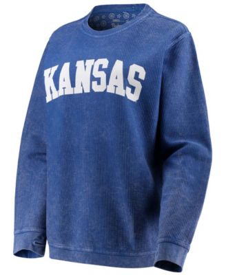 Женская толстовка-пуловер Pressbox Womens Royal Kansas Jayhawks Comfy Cord в винтажном стиле с базовой аркой для стирки 10590₽