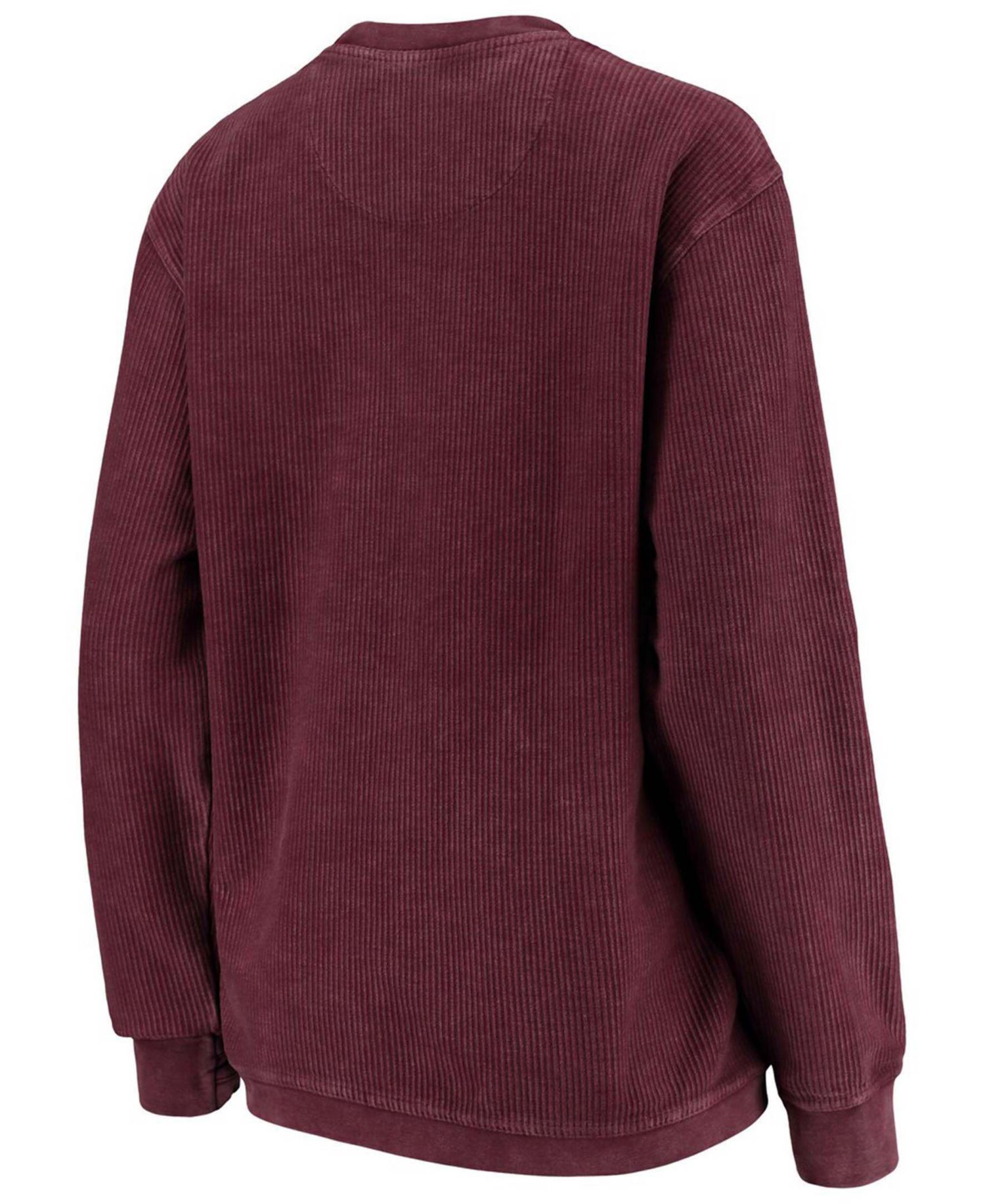 Women's Maroon Texas A&M Aggies Comfy Cord Vintage-Like Wash Basic Arch Pullover Sweatshirt