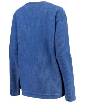 Women's Royal Florida Gators Comfy Cord Vintage-Like Wash Basic Arch Pullover Sweatshirt