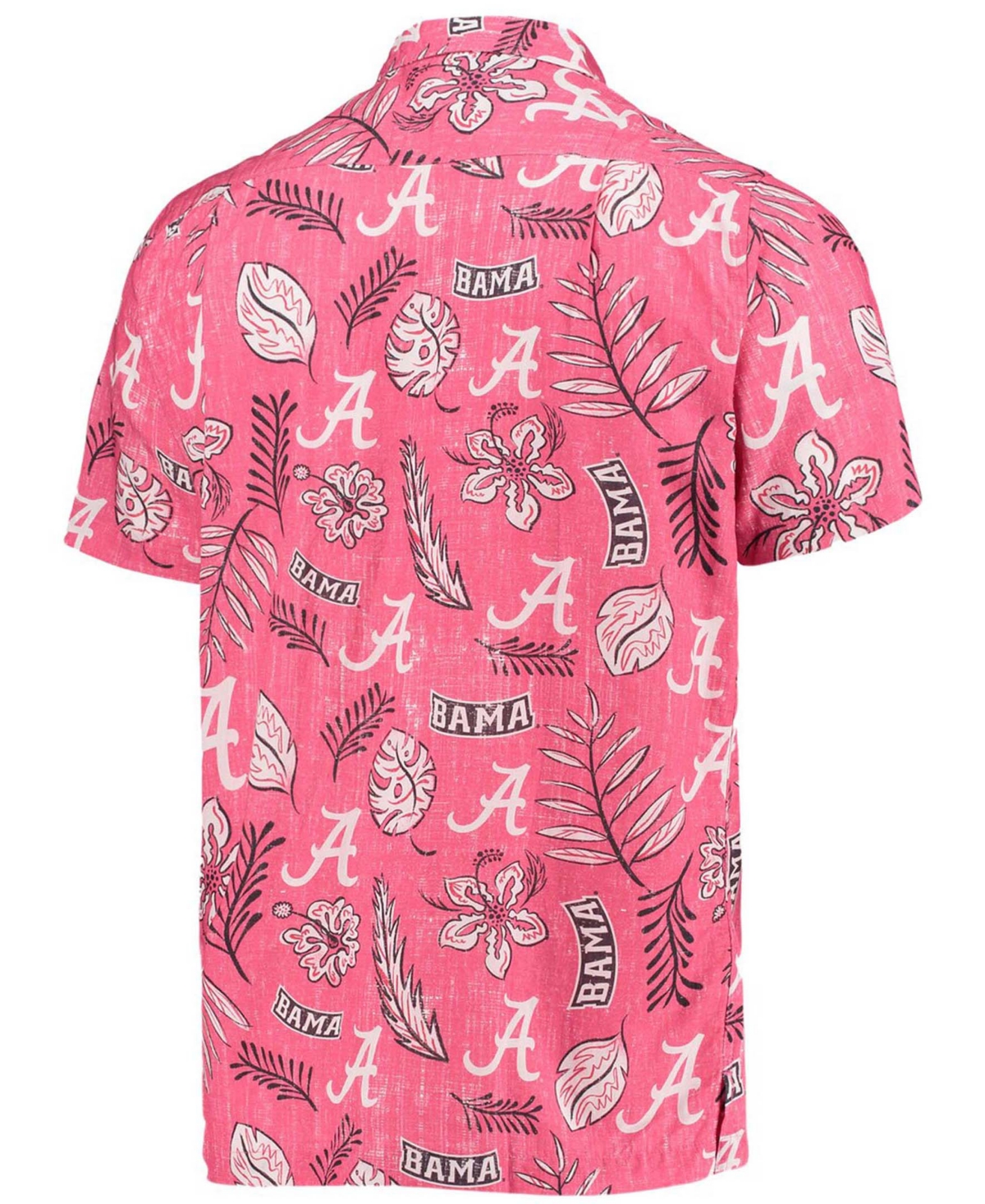 Men'sAlabamaTide Vintage-Like Floral Button-Up Shirt - Crimson