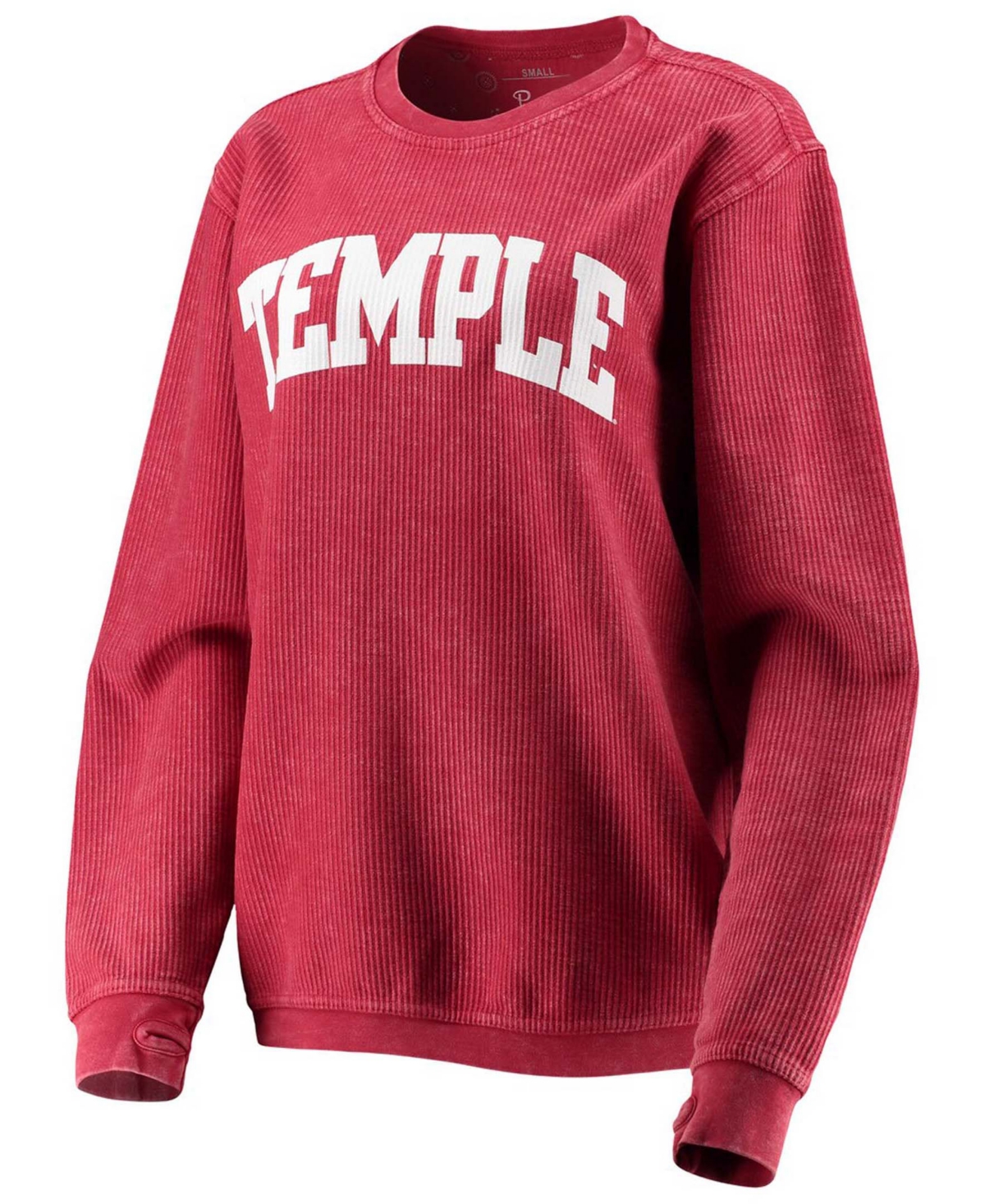 Shop Pressbox Women's Crimson Temple Owls Comfy Cord Vintage-like Wash Basic Arch Pullover Sweatshirt