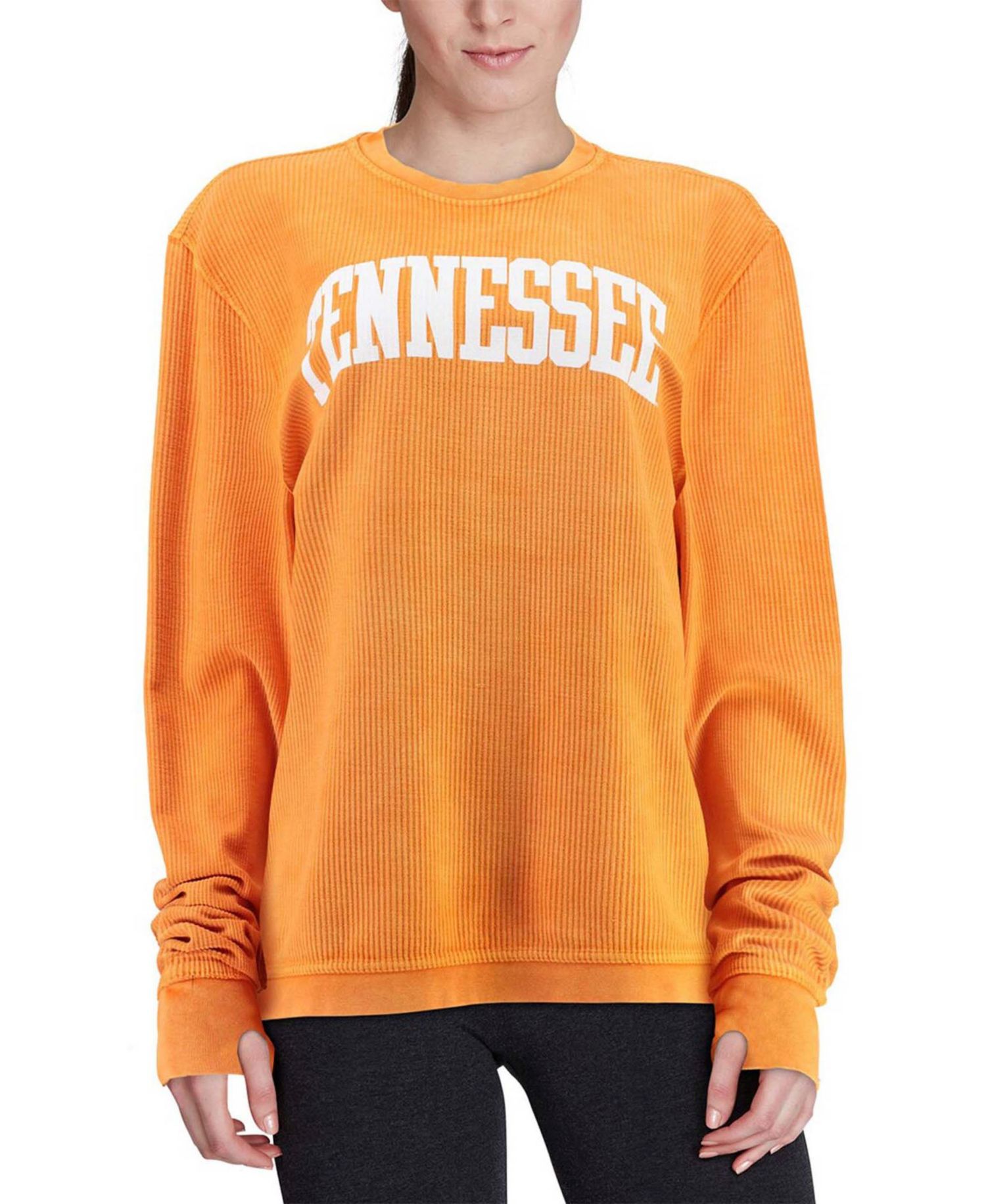 Women's Tennessee Orange Tennessee Volunteers Comfy Cord Vintage-Like Wash Basic Arch Pullover Sweatshirt