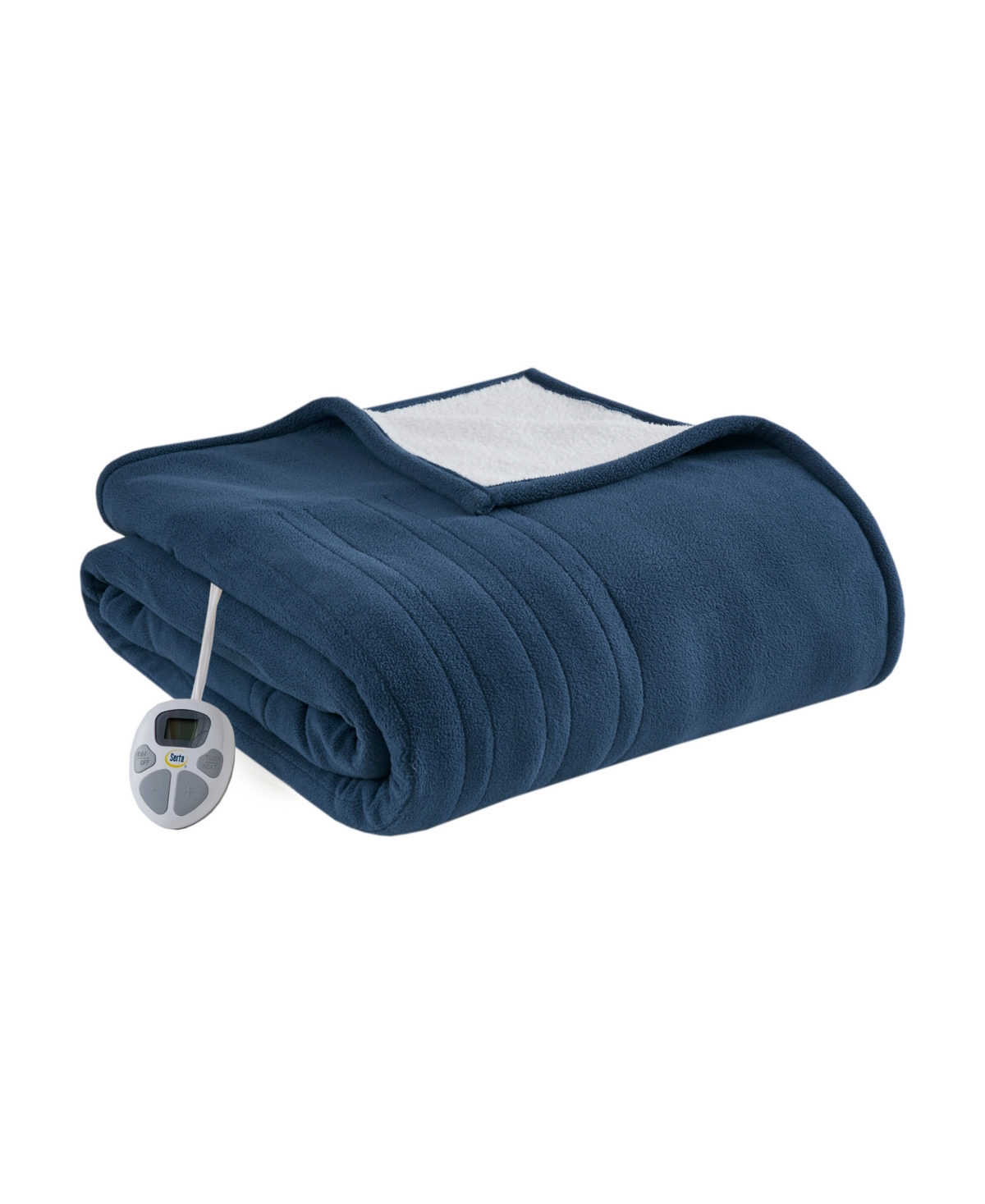 Serta Electric Reversible Fleece To Sherpa Blanket, Full In Blue