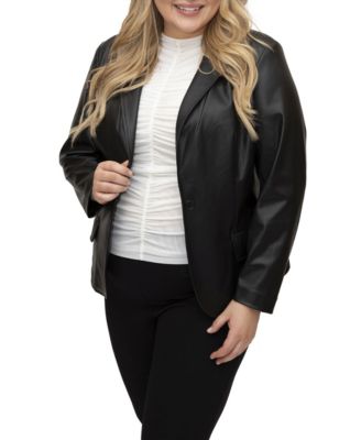 pleather blazer