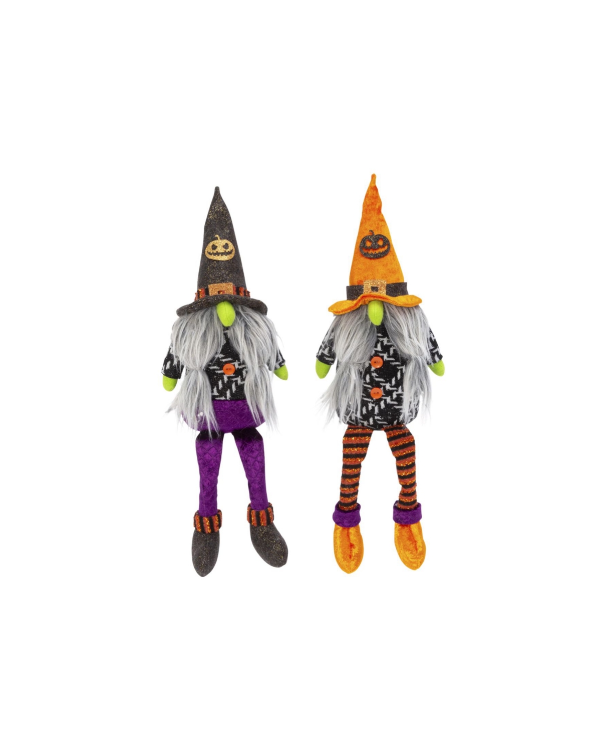 16" Plush Halloween Gnome Shelf Sitter Set, 2 Pieces - Multicolor
