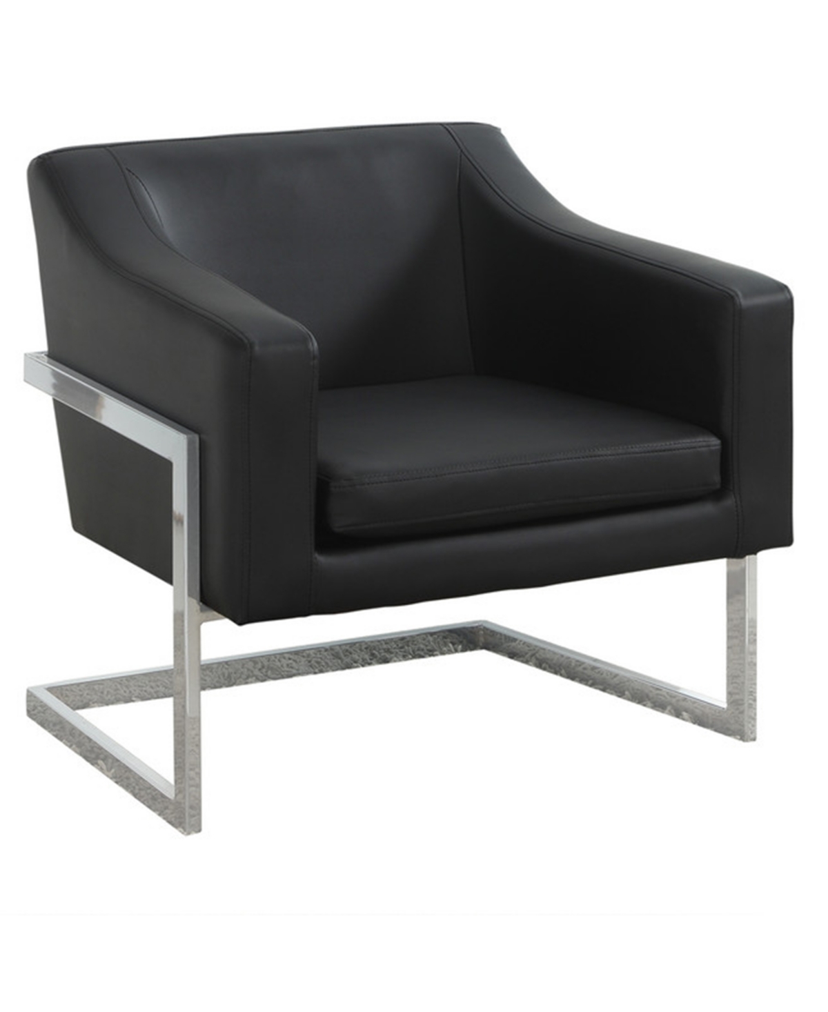 12857221 Irwin Modern Living Room Chrome Faux Leather Accen sku 12857221