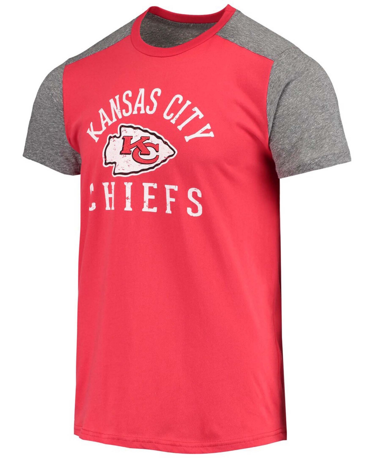 Shop Majestic Men's Red, Gray Kansas City Chiefs Field Goal Slub T-shirt In Red,gray