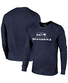 Seattle Seahawks Lockup Tri-Blend Long Sleeve T-shirt - College Navy