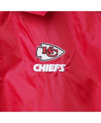 Men's Red Kansas City Chiefs Coaches Classic Raglan Full-Snap Windbreaker Jacket