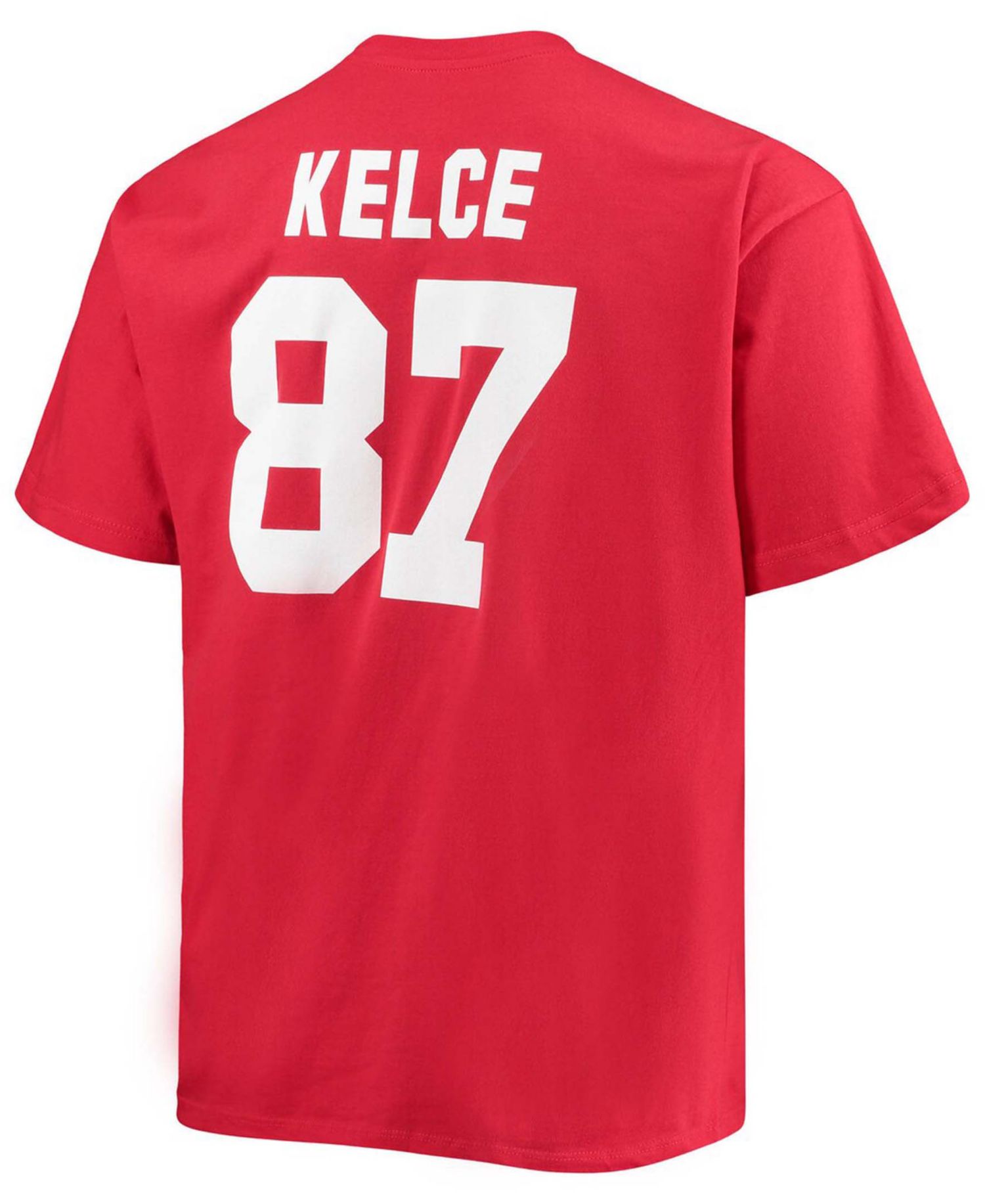 Men's Big and Tall Travis Kelce Red Kansas City Chiefs Player Name & Number T-shirt