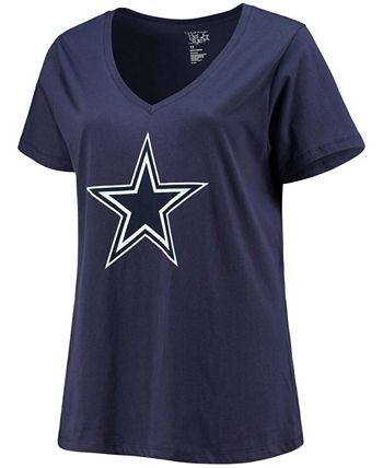 Women's Fanatics Branded White Dallas Cowboys Plus Size Star Scoop Neck  T-Shirt