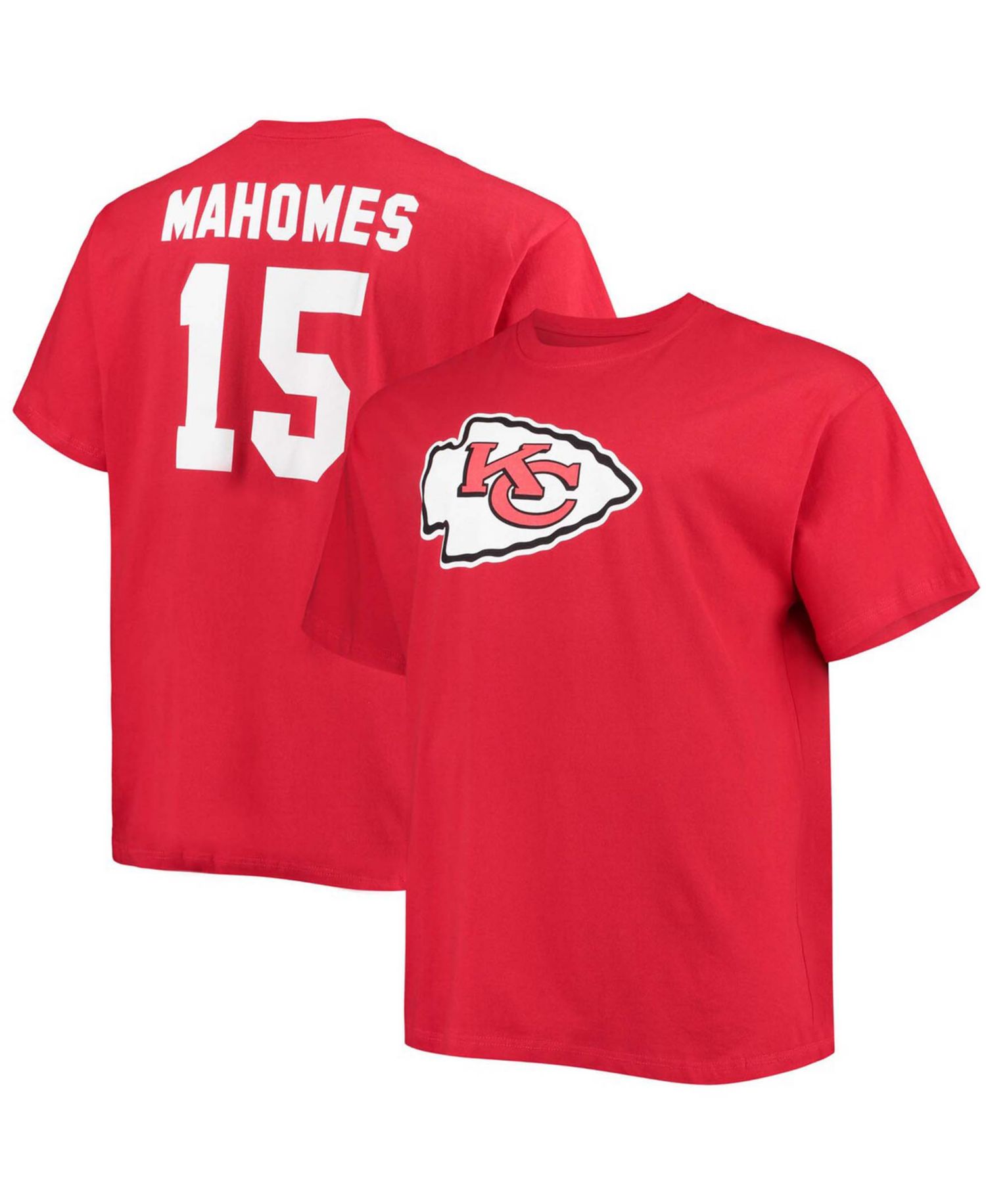 Men's Big and Tall Patrick Mahomes Red Kansas City Chiefs Player Name & Number T-shirt