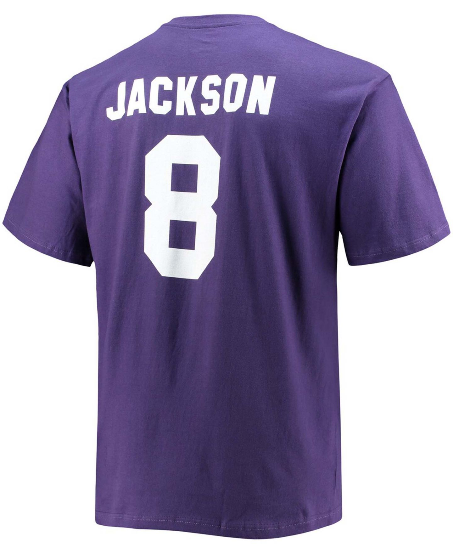 Мужская футболка Fanatics Big and Tall Lamar Jackson Purple Baltimore Ravens Player Name & Number — фото 2