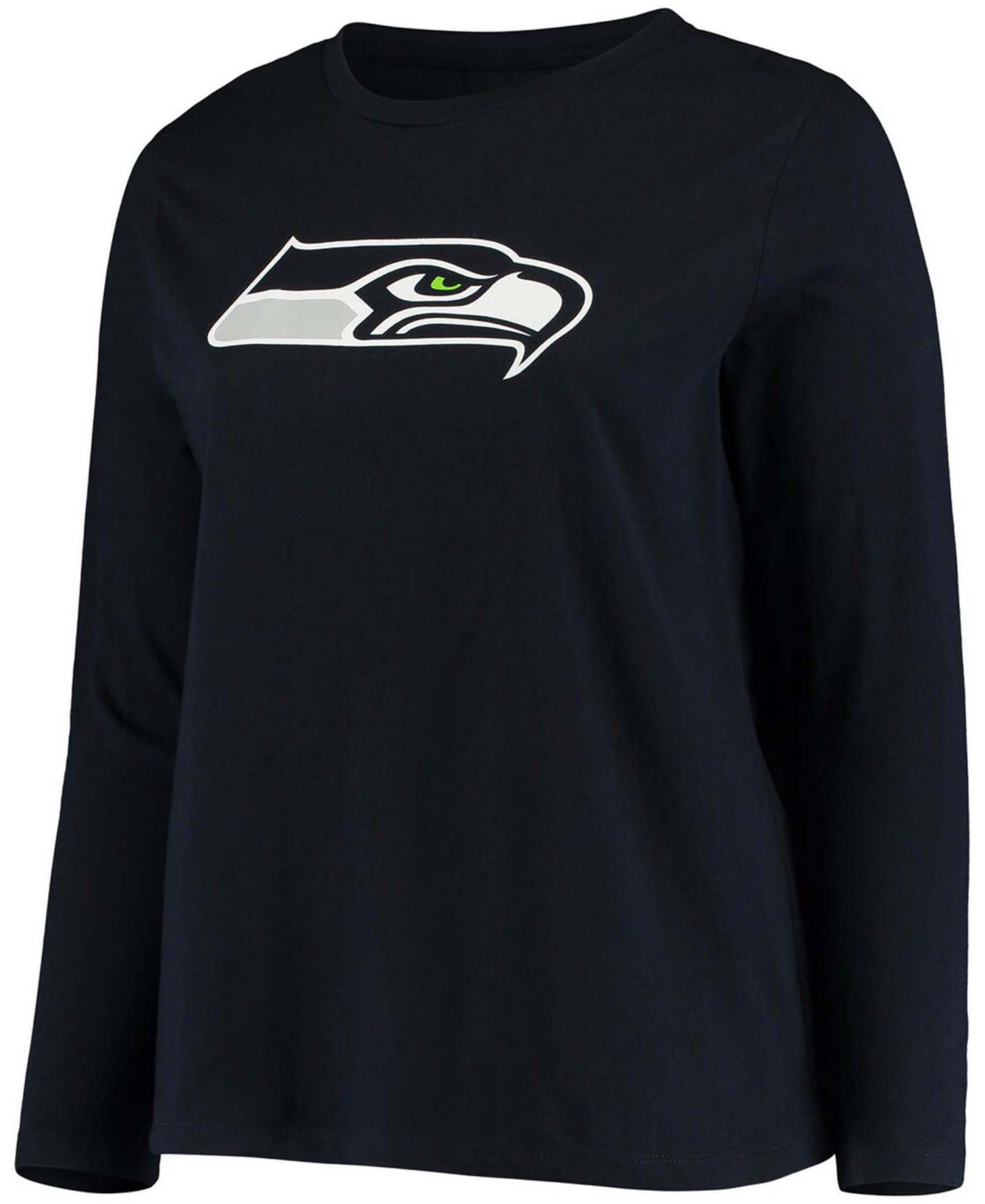 Женская футболка Fanatics Plus Size College Navy Seattle Seahawks Primary Logo Long Sleeve — фото 3