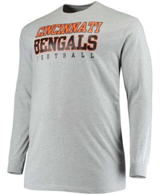 Men's Big and Tall Heathered Gray Cincinnati Bengals Practice Long Sleeve T-shirt