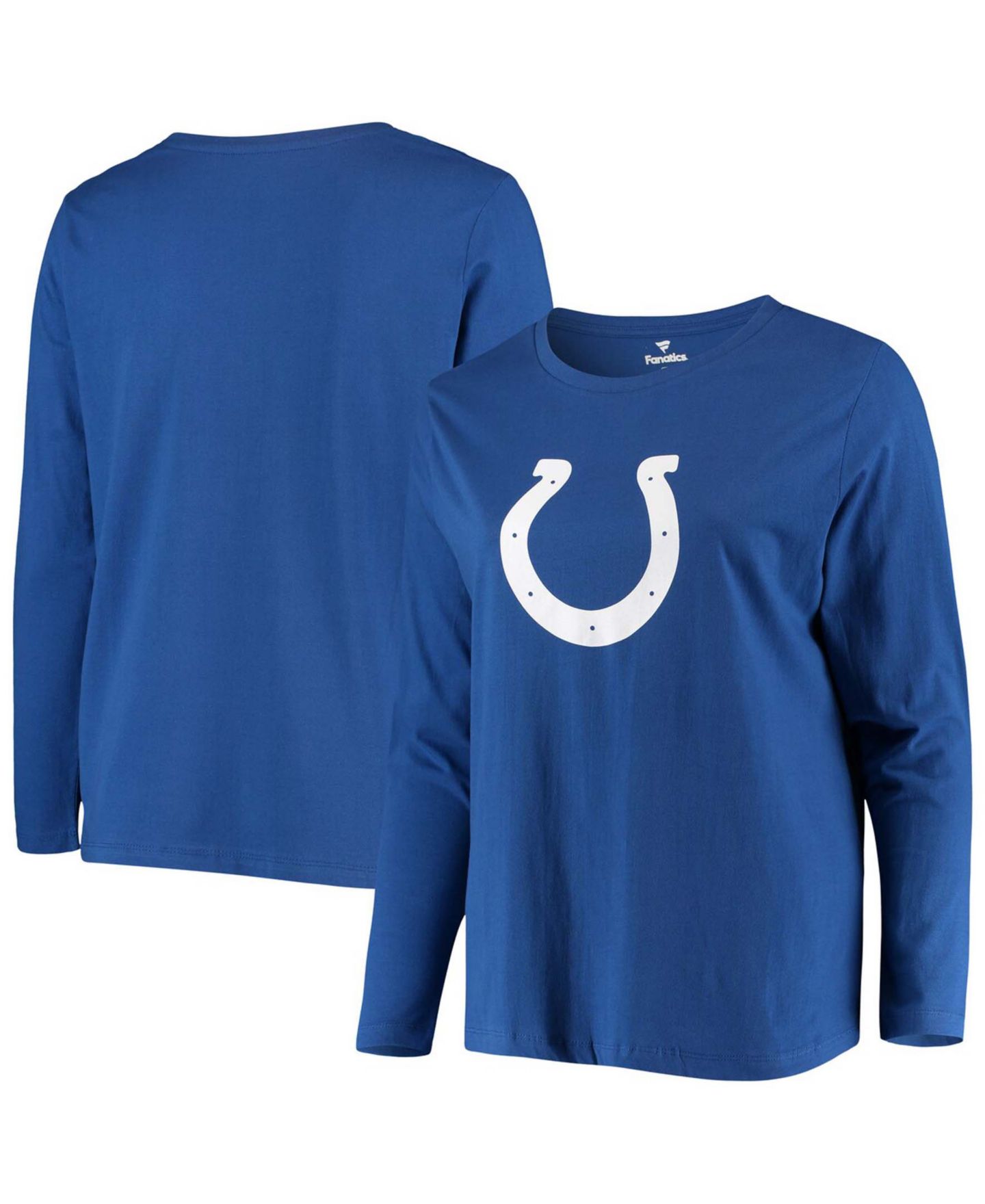 Женская футболка Fanatics Plus Size Royal Indianapolis Colts Primary Logo Long Sleeve — фото 1