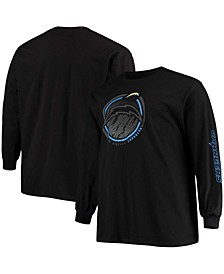 Men's Big and Tall Black Los Angeles Chargers Color Pop Long Sleeve T-shirt