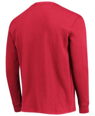 Men's Scarlet San Francisco 49Ers Team Maverick Thermal Henley Long Sleeve T-shirt