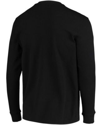 Men's Black Las Vegas Raiders Logo Maverick Thermal Henley Long Sleeve T-shirt