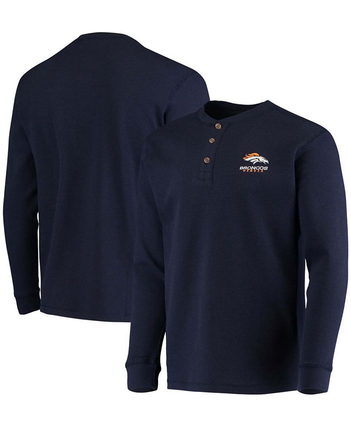 Dunbrooke Men's Navy Denver Broncos Maverick Thermal Henley Long Sleeve T- shirt - Macy's