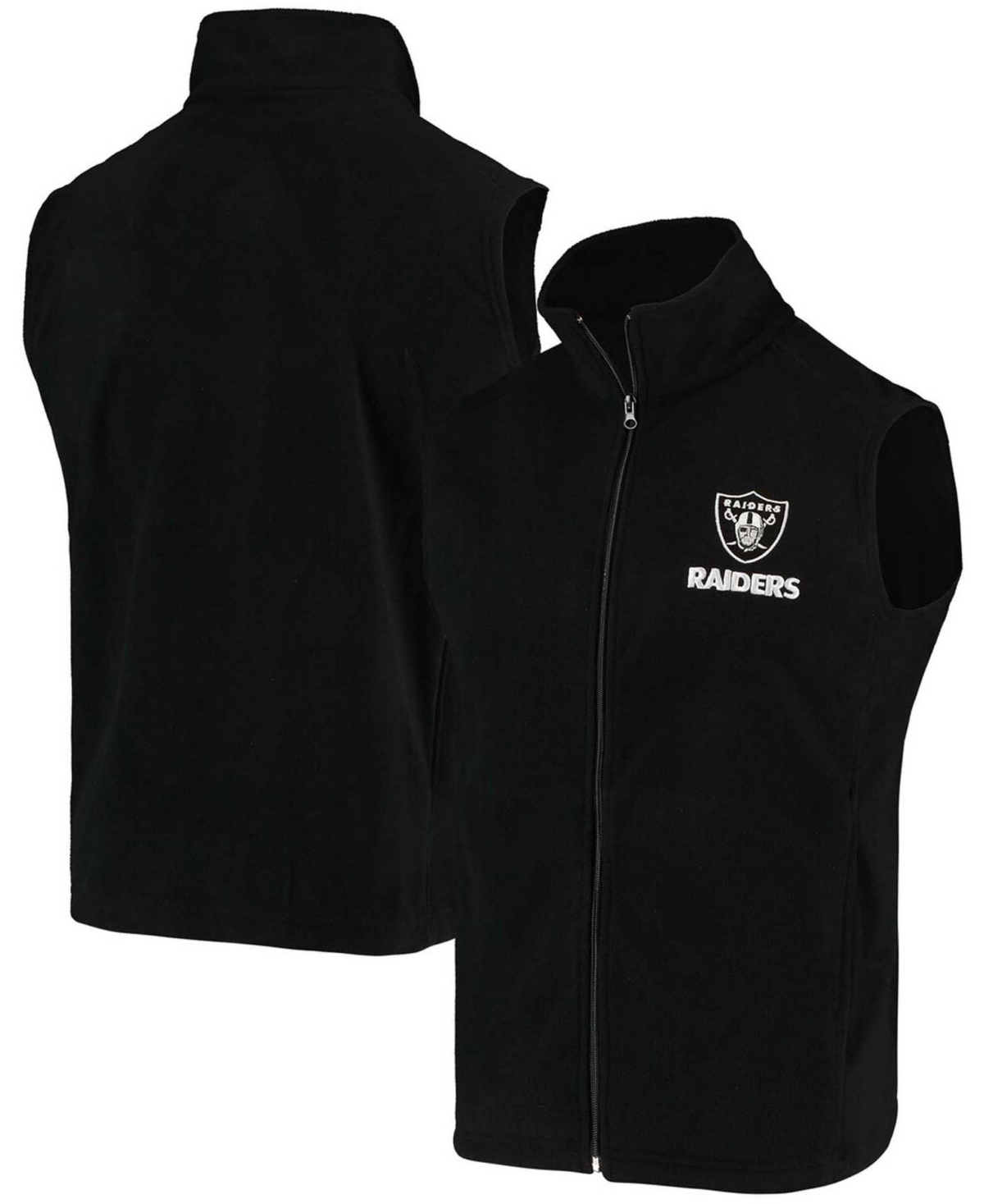 Men's Black Las Vegas Raiders Houston Fleece Full-Zip Vest - Black