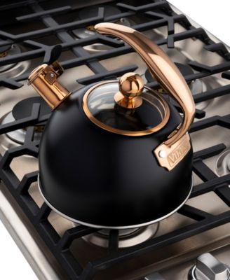 Stainless Steel 2.6-Quart Black Tea Kettle with Copper Handle