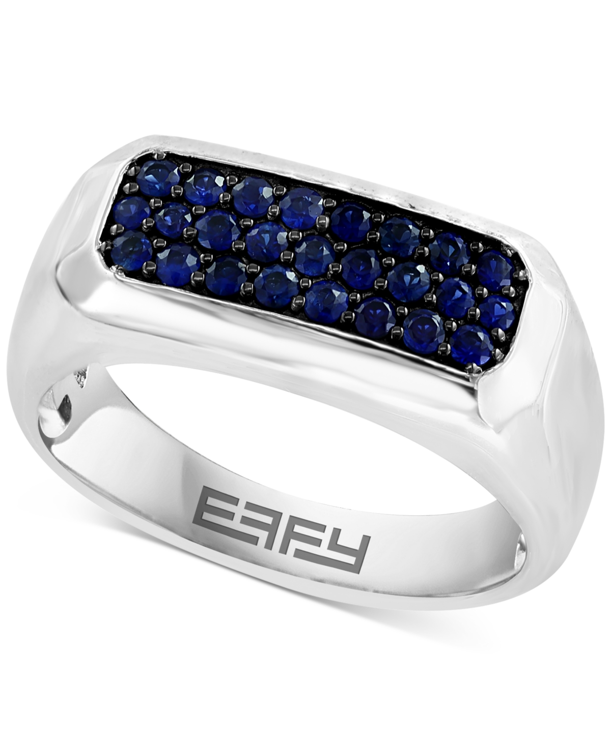 Effy Men's Sapphire Cluster Ring (5/8 ct. t.w.) in Sterling Silver - Sterling Silver