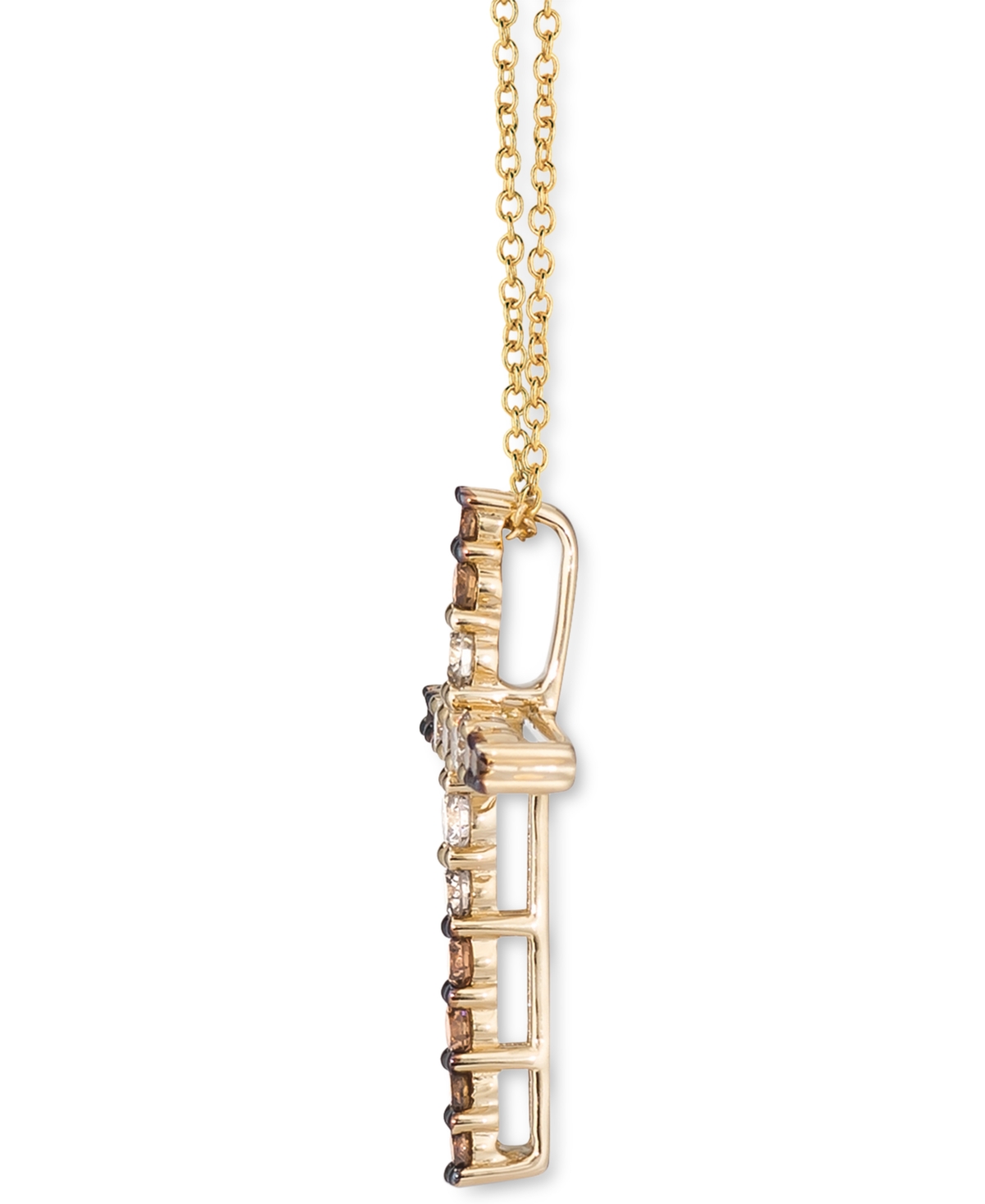 Le Vian Chocolate Ombre Diamond Cross 18" Pendant Necklace (1/2 Ct. T.w.) In 14k Gold (also Available In Ros In White Gold