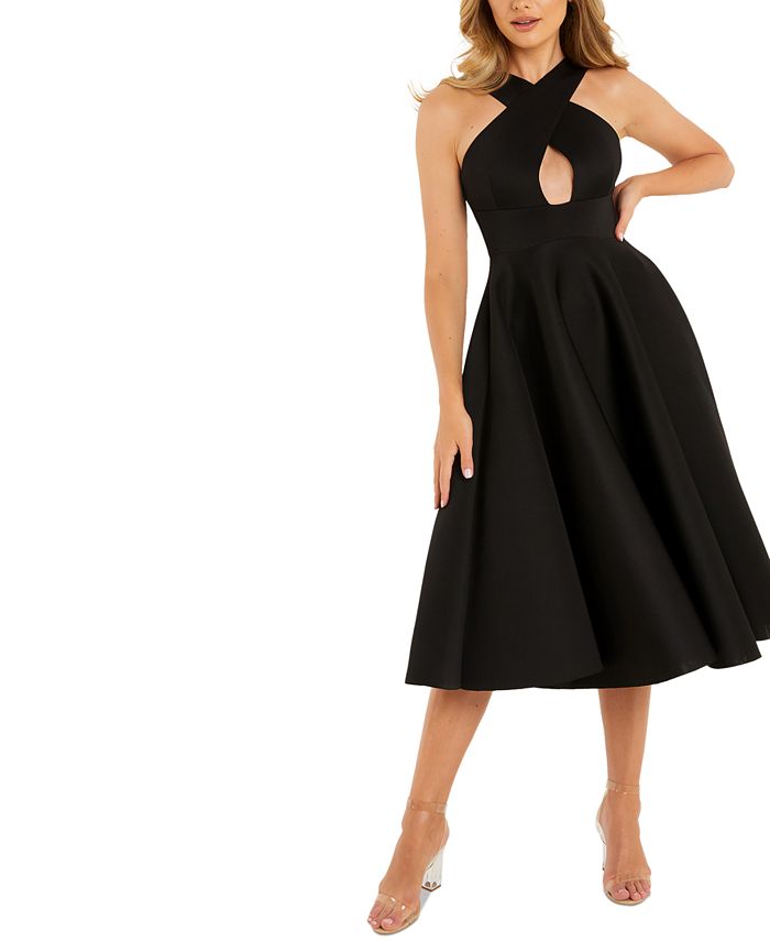 QUIZ Scuba Cutout Midi Dress Macy's