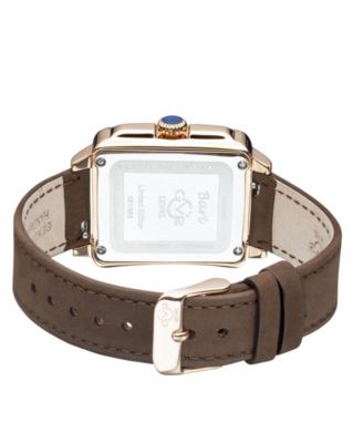 GV2 Women's Bari Tortoise Brown Leather Swiss Quartz Strap Watch 34 mm
