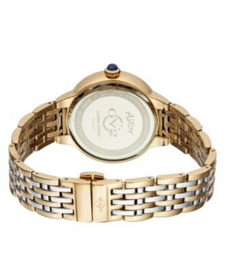 GV2 Women's Astor Two-Tone Stainless Steel and Ion Plating Swiss Quartz Bracelet Watch 40 mm